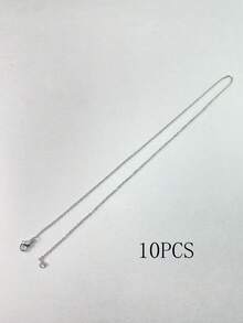 1/10/5pcs Stainless Steel Flattened Cross Chain With Lobster Clasp, DIY Jewelry Accessories - Multicolor - View 9