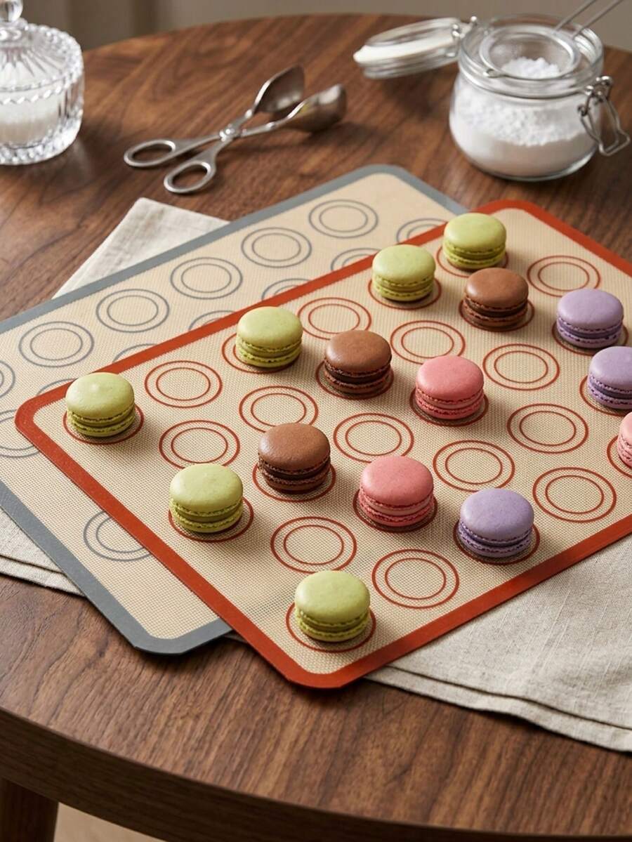 2Pcs Non-Stick Silicone Baking Mats, Reusable Easy Clean Baking Pads, & Dishwasher Cookie Mats, Heat Resistant For Fish, Chicken, Cookies, Pizza & Bread, Essential For Home & Professional Kitchen