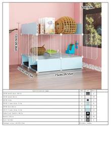 Large Indoor Rabbit Cage With Automatic Waste Cleaning, Suitable For Home Use, Pet Rabbit House - Splicing - View 14