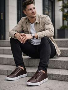 H. Shoes Casual Sneakers - Super Comfort Line - Premium Urban Style - Coffee - 咖啡棕 - 查看 1