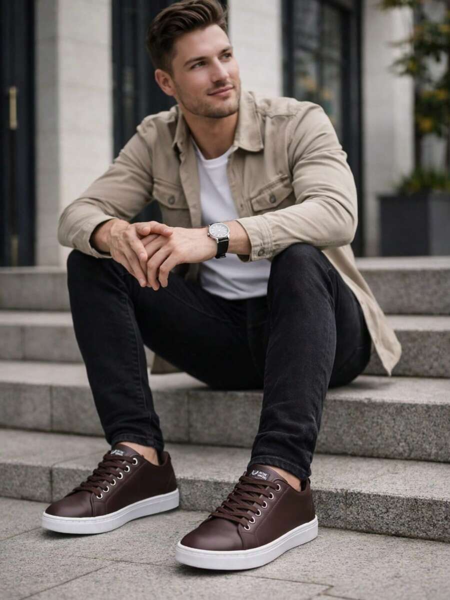 H. Shoes Casual Sneakers - Super Comfort Line - Premium Urban Style - Coffee - 咖啡棕 - 查看 1