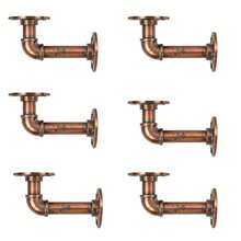 Industrial Style Metal Shelf Brackets, Vintage Wall Mounted Supports For Custom Wood Shelves, Home Decor Display And Storage, Heavy Duty Metal Floating Shelf Hardware For 8-14 Inch Boards - 6-pack - View 12