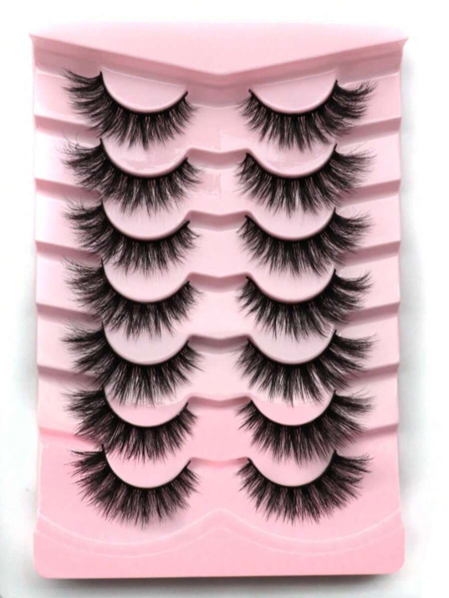 7 Pairs Elongated Eyelash Extensions - Black - View 1