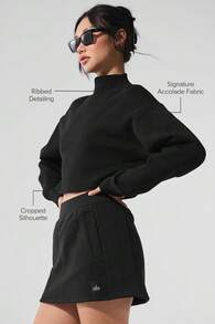 Alo Yoga Cropped Serenity Coverup True To Size Women's Black W3875r - 黑色 - 查看 2