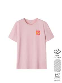 這款寬鬆棉質T恤印有復古雞尾酒圖案，輕盈透氣，是夏季日常穿著的舒適休閒之選。粉紅色 - 粉色 - 查看 3