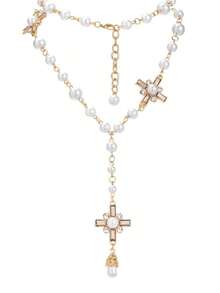 1pc Women's Long Fashion Hanging Chain Accessory Sweater Chain Necklace - 白色 - 查看 5