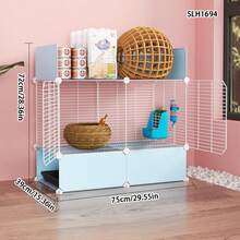 Large Indoor Rabbit Cage With Automatic Waste Cleaning, Suitable For Home Use, Pet Rabbit House - Splicing - View 5