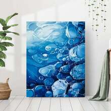 Impresión de Arte de Hielo Plano 2D | Decoración de Pared Creativa para Oficina, Hogar y Espacios de Vida, Inspiradora y Vitalizante, Estilo Art Déco, en Marco de Madera - Enmarcado - Ver 2