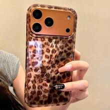 Luxury Autumn Brown Leopard Print Transparent Phone Case For IPhone 17 16 Pro Max 13 15 Pro 12 14 11 16e 7 8 Plus XS XR, Retro Protective Cover, Full Body Protection, Soft Shell, Anti-Fall, Waterproof, Shockproof, Anti-Scratch - Brown - View 5