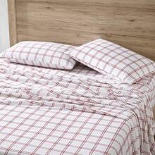 Eddie Bauer- Juego de sábanas matrimoniales Ropa de Cama de Franela de algodón cálido y Transpirable con Bolsillos Profundos Cepillado para Mayor suavidad acogedora decoración del hogar - Cuadros naranjas de Westridge - Ver 2