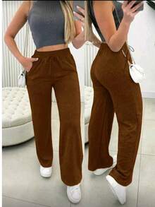 WOMEN'S LANZINHA PANTS FOR EVERYDAY DAY - Rust Brown - View 2