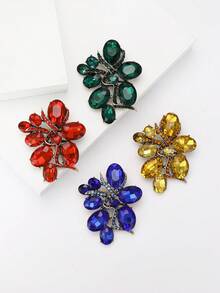 Elegant Rhinestone Brooches For Women Unisex Luxury Crystal Glass Pins Keychain Event Party New Gifts Jewelry Decoration Accessories - Small Glass (2028) - View 2