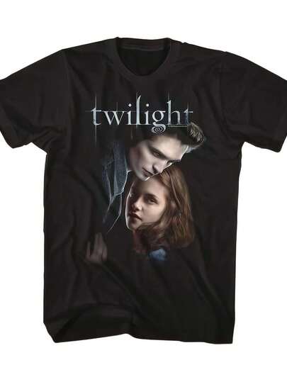 Camiseta Gráfica Twilight  Hombre,  Polyester, Cuello Redondo,  Casual  Todas las Temporadas, Alta Elasticidad, Corte Regular, Impresión por Transferencia de Calor, Camiseta de Película, Idea de Regalo.