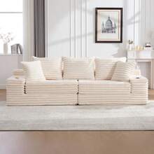 Sofas & Couches - Beige + Corduroy + Foam + 4 Seat - View 5