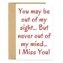 1PC "You May Be Out Of My Sight But Never Out Of My Mind" Miss You Card (With Envelope) - Heartfelt Long Distance Greeting Card - Multicolor - View 10