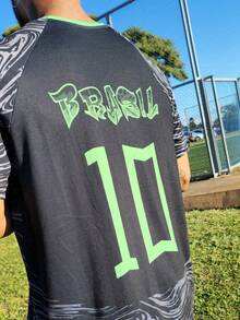 Brazil Men's DryFit Shirt, Sports Shirt, Soccer Streetwear, World Cup T-Shirt - MOD 12 - Xem 5