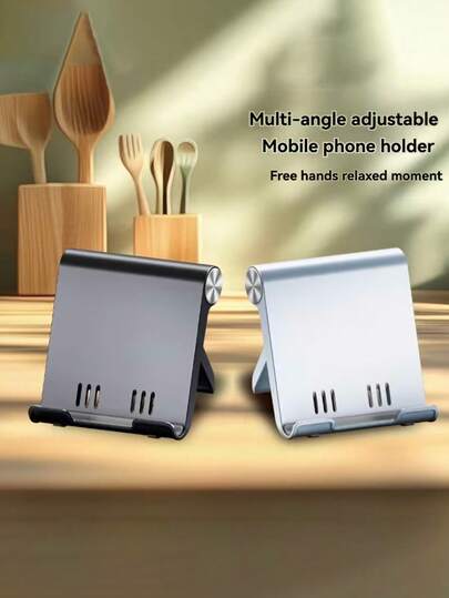 1pc Portable Foldable Phone Stand, Made Of ABS Material, Suitable For Placing And Carrying Smartphones And Tablets On Desktops