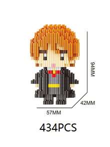 435片魔法学校卡通人偶积木玩具动漫人物赫敏·格兰杰罗恩·韦斯莱图案拼图拼装玩具减压玩具积木玩具套装 - 彩色 - 查看 9