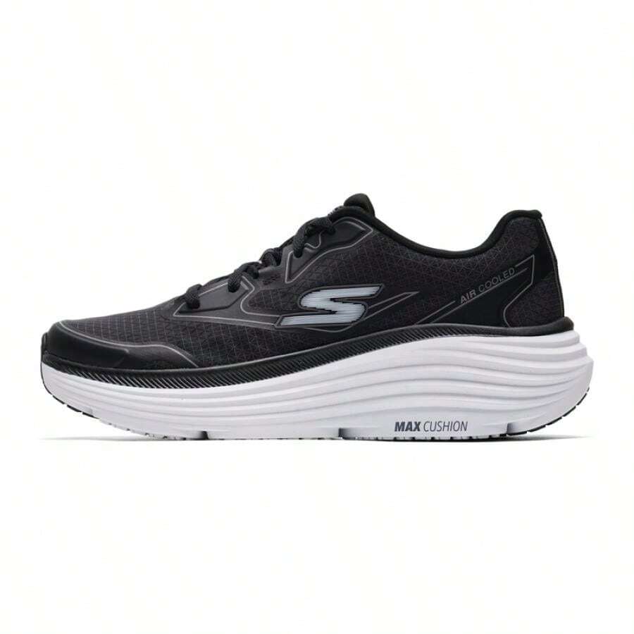 Skechers Giày chạy bộ nam MAX CUSHIONING ENDEAVOUR, mẫu mới ra mắt mùa xuân 2026, đế dày, thoáng khí, kiểu dáng thường ngày, mã sản phẩm 220615-BKW. - Đen/trắng - Xem 1