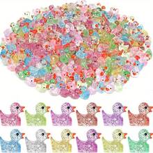 50/200 con vịt con mini bằng nhựa lấp lấp lánh, dùng để tự làm tiểu cảnh, trang trí bể cá, nhà búp bê. - Nhiều màu - Xem 7
