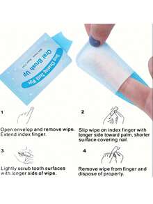 20/10/5/1片装一次性薄荷洁牙湿巾，纹理深层清洁口腔指套湿巾，牙齿美白口腔指套湿巾，便携式清新口气口腔清洁指套湿巾，成人日常口腔护理 - 彩色 - 查看 8