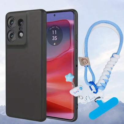 1个黑色哑光手机壳 + 1条蓝色云朵挂绳，兼容G86/G84/G72/Edge 60 Fusion/Moto G Stylus 5G (2025)/G85/Pixel 10/Pixel 10 Pro/Pixel 9系列手机。触感柔软舒适，防滑、防汗、防刮，提供防摔保护。