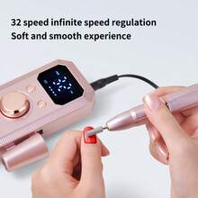 20,000 RPM Rechargeable Electric Nail File, Professional Portable Acrylic, Gel Nail And Polishing Grinder With 11 Sanding Bands, Cordless Design, Suitable For Salon And Home High-Speed Tool, Great Gift For Women - A - View 6