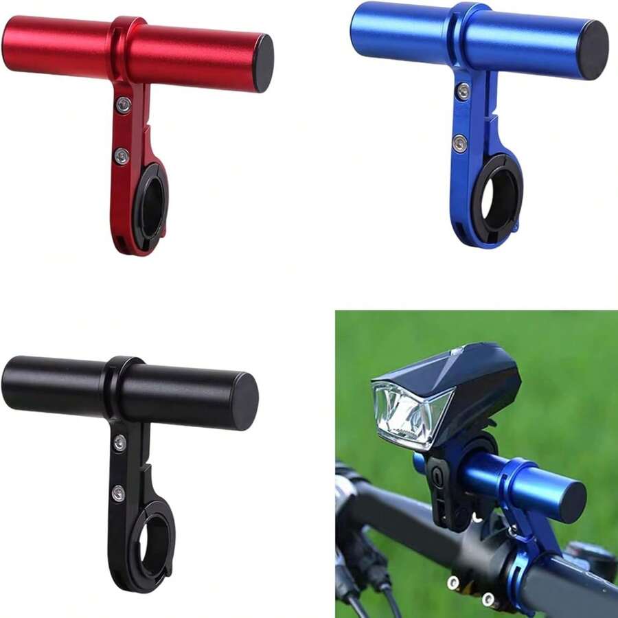 1 Peça Extensor de Guidão de Bicicleta Melhore sua Experiência de Pilotagem - Suporte de Braçadeira Dupla de Liga de Alumínio, Garante Instalação Segura, Compatível com Guidões de 0,88 Polegada a 1,3 Polegada (Design Preto Liso) - Multicolorido - Visão 1