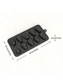 1 pieza Molde de silicona con 5 formas diferentes de calavera para chocolate de Halloween, incluye un set 2 en 1 con molde para caramelos de gelatina - Ver 4