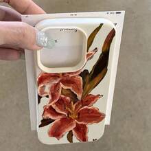 Oil Painting of Pink Lilies Design Phone Case, Suitable for  17/16/15/14/13/12/11/X/XS/XS MAX/ProMax/Air/Plus - Weiss - Übersicht 2