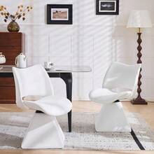 Dining Chairs - White + Metal & Wood + Foam - View 3