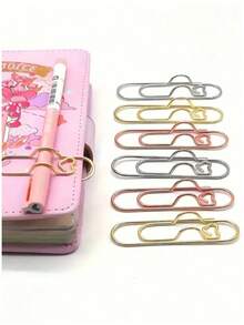 3/6 pièces Clips de stylo en métal en forme de cœur mignons, porte-stylo multifonctionnel, trombones avec porte-stylo, clip de fixation de stylo portable, crochet de suspension de stylo, clip de rangement, convient pour les cahiers, les agendas, les planificateurs, les signets, la papeterie créative, l'école, le bureau, la maison, idéal pour la rentrée scolaire, Pâques, les anniversaires, les remises de diplômes, les étudiants, les adolescents, les filles, les fournitures scolaires et de bureau quotidiennes - Multicolore - Voir 9