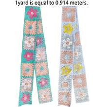 1/2/4/10 Yards Boho Style Crochet Trim - Vibrant Floral Pattern, 72 Inch Roll, For Clothing, Bags, Shoes, Crafts And DIY Projects, Great For Sewing, Embroidery And Travel Accessories, Crochet - Multicolor - View 21