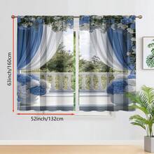 2 tấm rèm in hoa hồng màu hồng thanh lịch - Thiết kế họa tiết hoa hồng trắng kem, 100% polyester, kiểu may túi luồn thanh treo dễ dàng, có thể giặt máy, phù hợp cho phòng ngủ, phòng khách, nhà bếp, phòng tắm - Trang trí nhà cửa thời trang và tăng cường sự riêng tư, rèm phòng ngủ, rèm cản sáng. - Nhiều màu - Xem 15