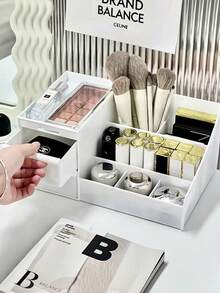 Large Capacity Makeup Storage Box With Drawers, Vanity Organizer, Vanity Table, Counter, Bathroom Vanity, Makeup Brushes, Bathroom, Lipstick, Perfume - Multicolor - View 3