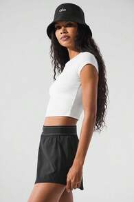 Alo Yoga Alosoft Crop Finesse Camiseta de manga corta Blanco Talla real para mujer W1406r - Blanco - Ver 5