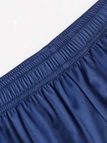 1pc Tween Boys' Comfortable Football & Outdoor Sports Style Shorts, Popular Spring/Summer Item - Blue - View 4
