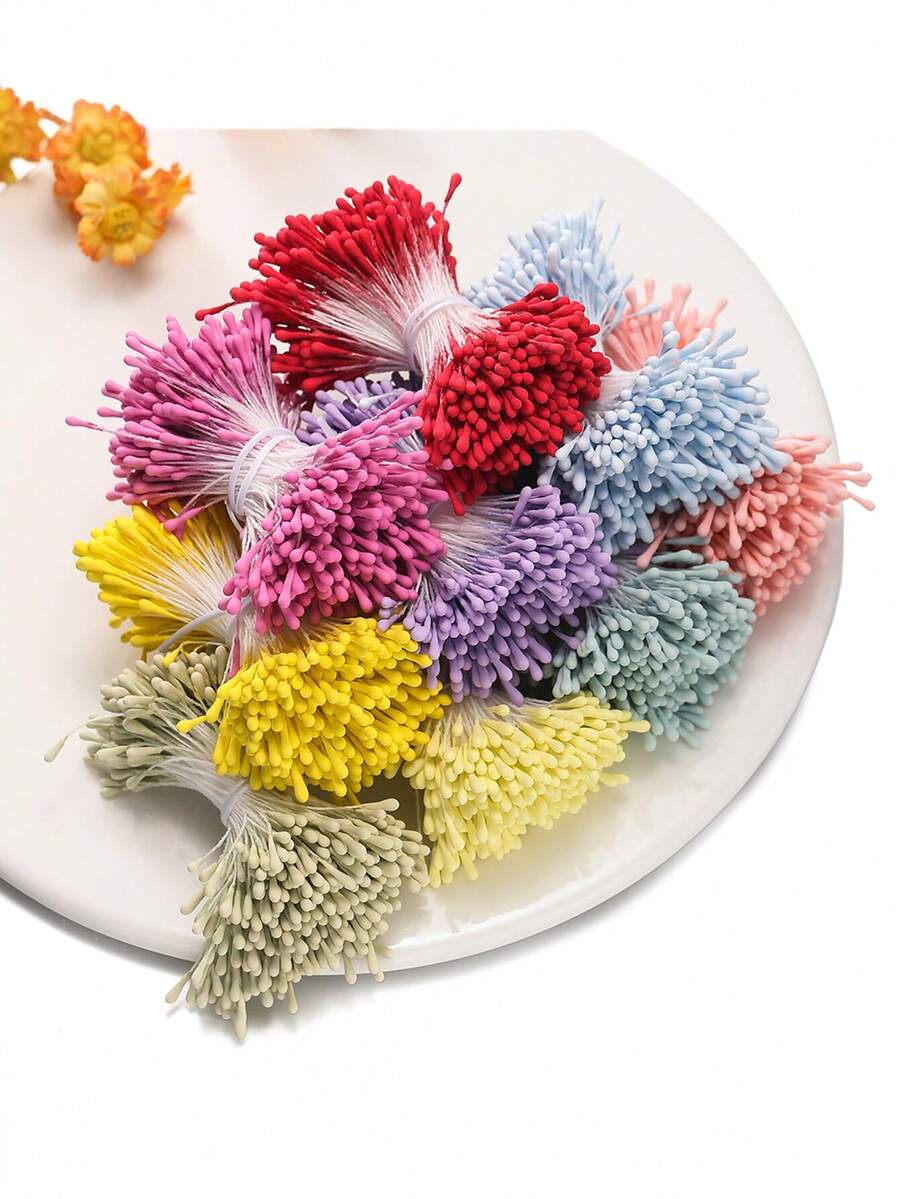 400 Stücke künstliche Blumenstempel, Faux Blütenmitten, DIY Handwerk Heimdekoration, Hochzeitsaccessoires für Schlafzimmer, Büro Schreibtisch, Bauernhaus Stil Raumdekoration, Geburtstag, Abschluss, Muttertag, Frühlingsfeste