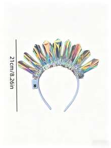 2件/1件 LED發光皇冠髮箍，女性閃爍造型髮飾，LED發光髮箍裝飾燈－發光節日頭飾禮物，婚禮裝飾派對閃爍皇冠氛圍燈，適用於夜店、Cosplay、音樂節、髮箍燈、新年、派對、酒吧和婚禮霓虹髮箍氛圍燈 - 單色 - 查看 11