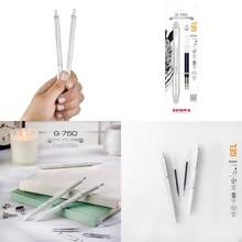Zebra Pen G-750 Bolígrafo de gel retráctil barril de latón blanco perlado agarre texturizado 0 7 mm 1 paquete con recambios 49801 - Negro azul - Ver 1