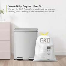 EKO 8 Gallon / 30.3 Liter,100 Count Drawstring Trash Bags, Extra-Strong Unscented Garbage Bags, Easy-Dispense Roll For Kitchen &Amp; Household Use, Resists Tears, Leaks And Punctures, Code F-1, White - ColorF - 查看 3