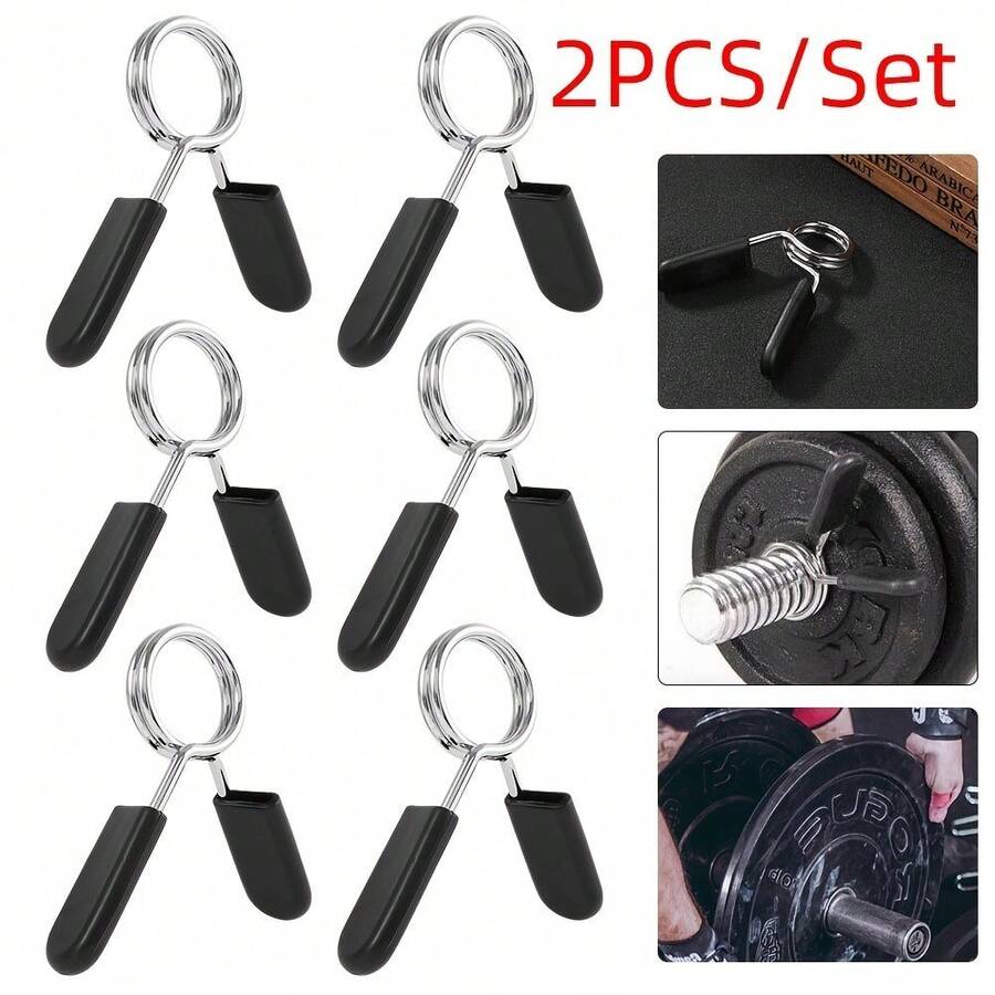 2pcs Dumbbell/Barbell Spring Clamp Clips - Black - View 1