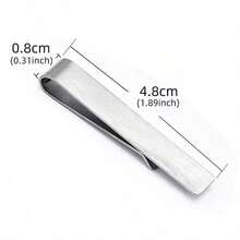 1pc Stainless Steel Minimalist Tie Clip, Laser Engraved Gift - Wedding Tie Clip For Groomsmen, Provided By Bride, Stainless Steel Tie Clip - Silver - View 3