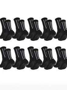 3/6 Pairs Unisex Anti-Slip Dotted Soccer Socks, Breathable Durable Running Yoga Workout Sports Socks - Multicolor - View 7