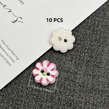 10/20/30/42 Pcs 1.5cm Fresh Candy Color 8-Petal Plum Blossom Printed Colorful Resin Plastic Buttons, Suitable For Children's Clothing Accessories, Knitwear Jacket Hand-Sewn Decorative Buttons, Valentine's Day Gift DIY Materials, DIY Clothing And Crafts, Art Supplies, Sewing Accessories - Colorful Eight-petaled Flower - View 17
