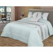 Colcha Edredón de acolchado  cristal con pedreria y brillo 250*260 cms + 3 cojines a juego con relleno para entretiempo,Colcha decorar tu dormitorio para Cama 135cm/ 150cm - Verde - Ver 3
