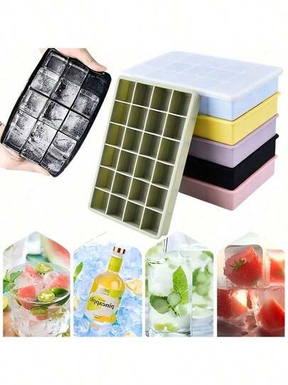 15/24-Cavity Silicone Ice Mold Trays - Classic Multi-Color Ice Molds For Freezing Cocktails, Drinks, Ice Balls, Suitable For Refrigerator, Bartending, Chocolate, Beverages, Juice, Home Kitchen, Perfect Gift For Mother's Day, Father's Day, Birthdays, And Various Gatherings