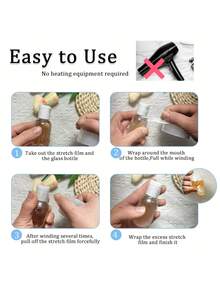 4 Rolls Non-Heated Stretch Film Suitable For Bottle Packaging, Easy To Use, Bottle Packaging Material, Applicable For Packaging Bottles And Containers - Multicolor - View 7