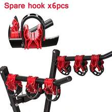 Juego de 6 soportes para bicicleta de coche SUV soporte para maletero de vehículo soporte para enganche soporte de almacenamiento ganchos de repuesto con racks de correa de goma rojo y negro - Rojo Negro - Ver 5
