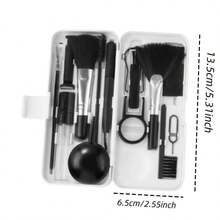 Kit de herramientas de limpieza 19 en 1, bolígrafo de limpieza de auriculares multifuncional, herramientas de limpieza de auriculares, teléfonos, cámaras, extractor de teclas, anti-pérdida, eficiente, de alta calidad, set de limpieza de dispositivos electrónicos - Negro 19 en 1 - Ver 2